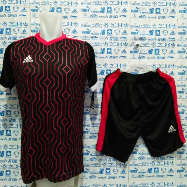 Baju Kaos Futsal Jersey Bola Setelan Futsal Adidas LB
Hitam Pink