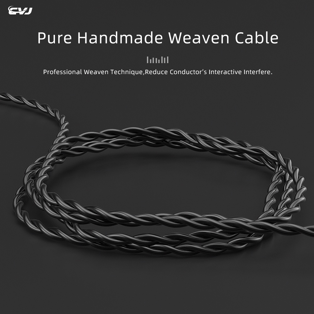 CVJ V2 4 strands of oxygen-free copper Cable 56cores OFC wire 0.75mm 0.78mm with 3.5mm jack upgrade cable with Microphone for KZ TRN Moondrop IEM TFZ