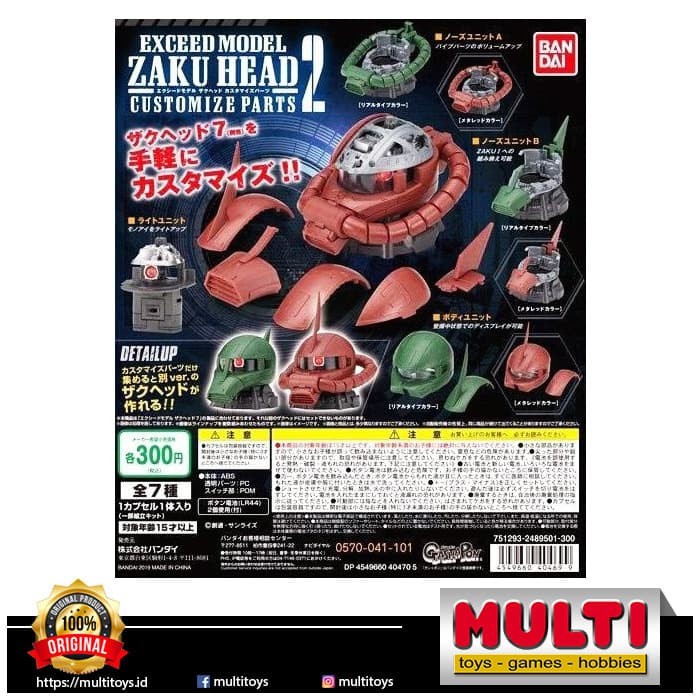 Hot Sale Gashapon Gd Exceed Zaku Head Customize 2 40469(3) Terbaru