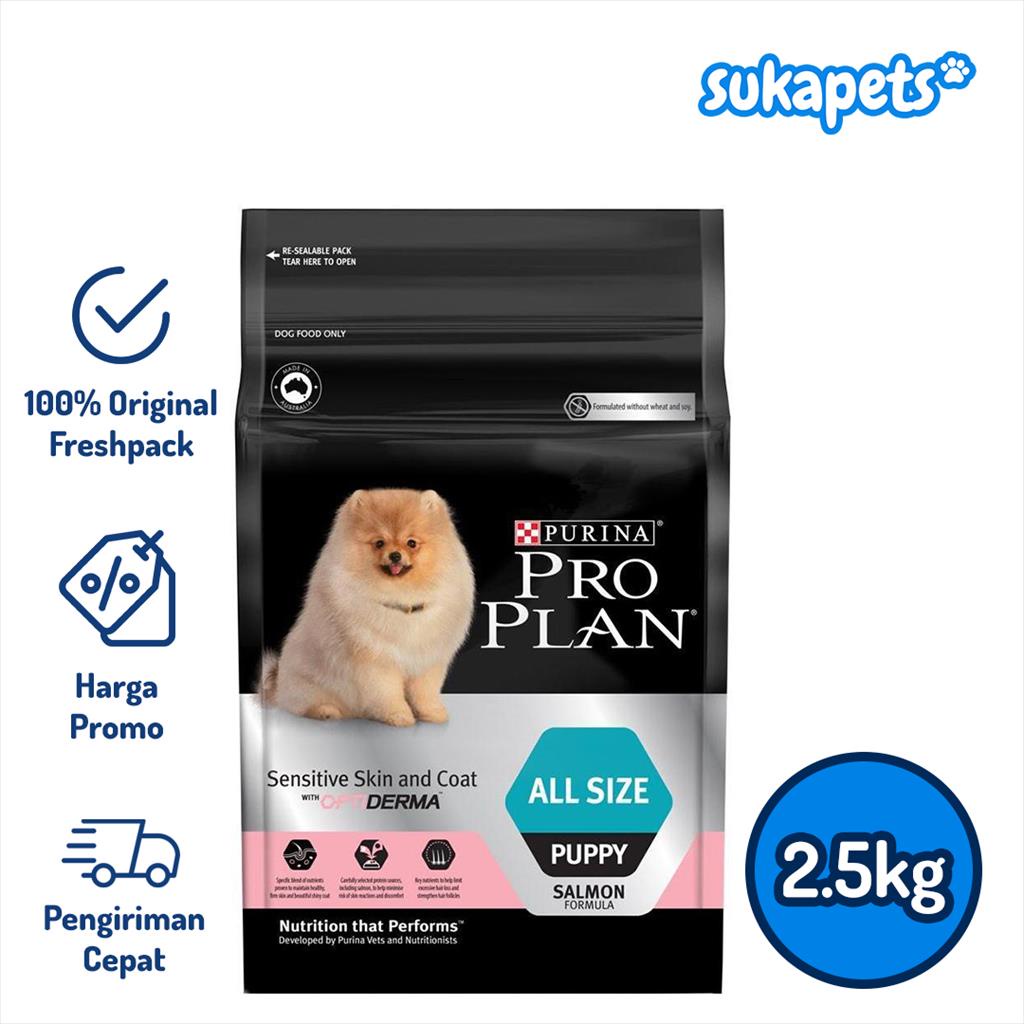 Pro Plan Dog Puppy All Size Sensitive Skin And Coat Salmon 2 5kg Shopee Indonesia