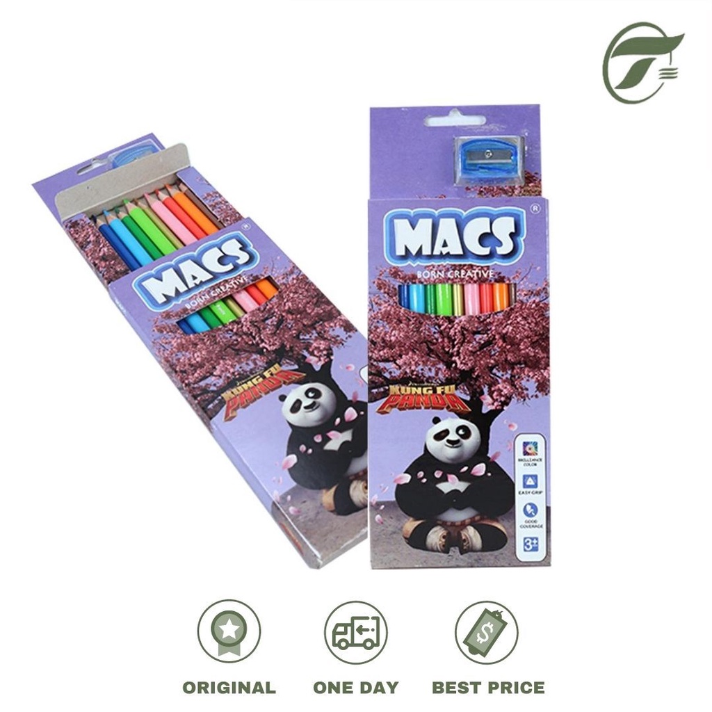 

PENSIL WARNA 12 COLOR KUNG FU PANDA MACS + SHARPENER