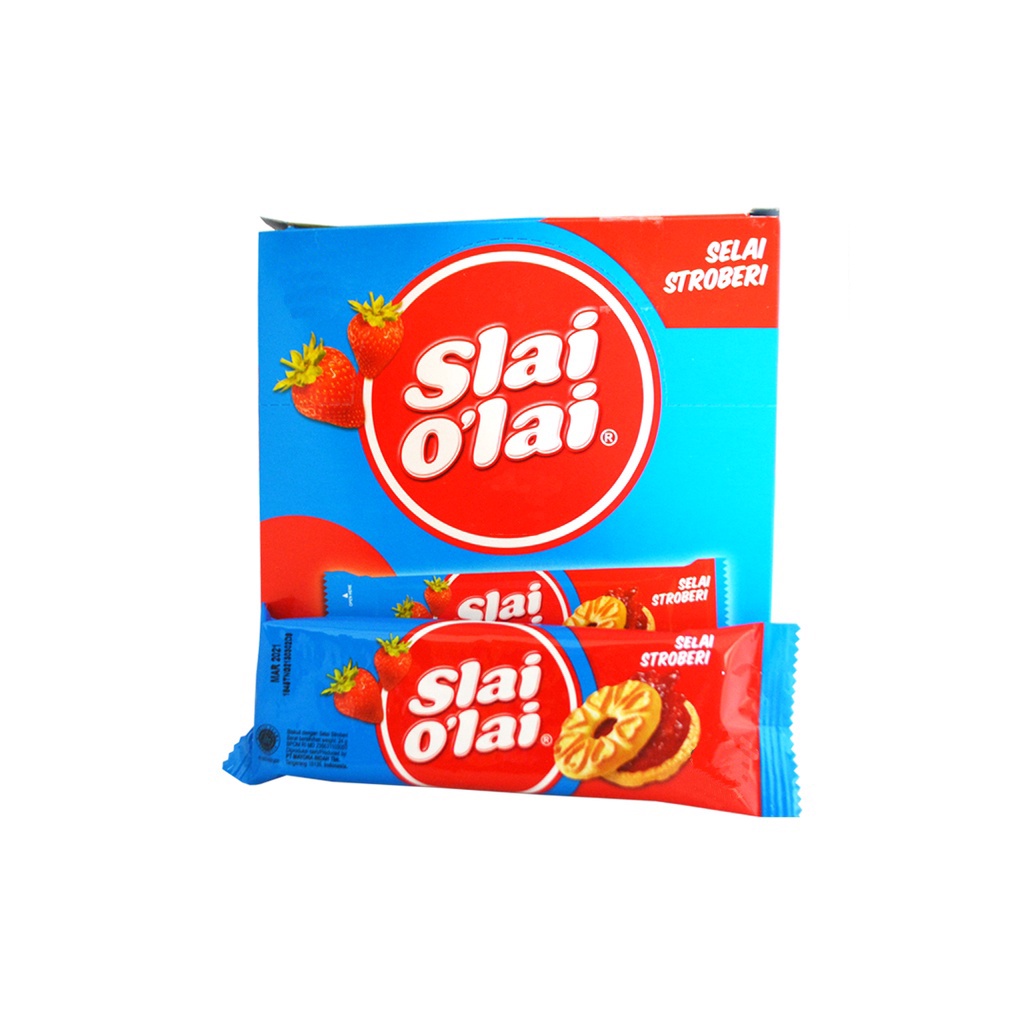 

Slai O Lai Strawberry 32gr 1Pack isi 12Pcs/Biskuit/Biskuit Selai