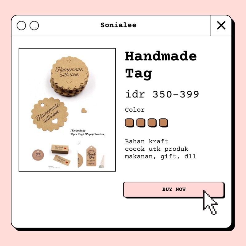 

Gift tag / Label tag Kraft thank you handmade