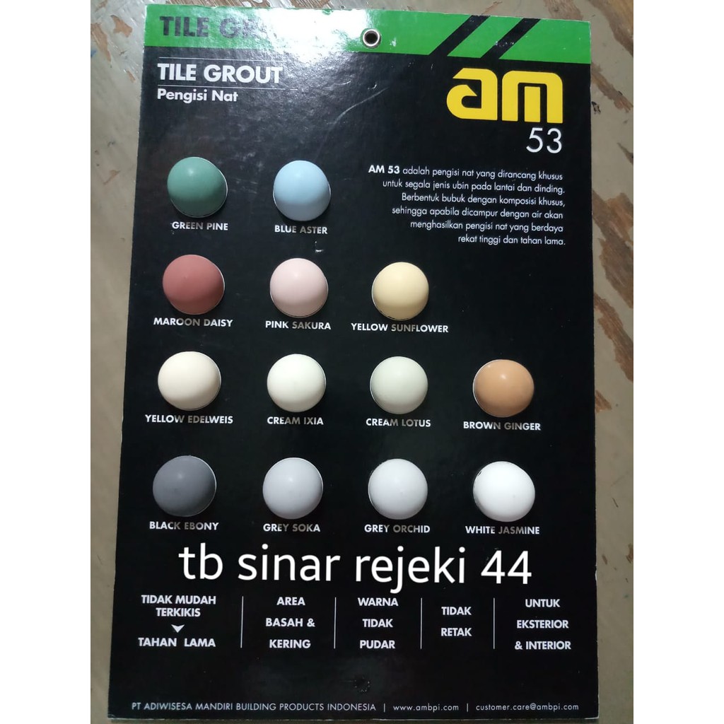 AM53 AM 53 Tile Grout Semen Mortar Warna  Pengisi Nat  