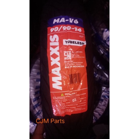 Ban tubeless Belakang Maxxis MA-V6 90/90-14 for Vario/110/125/150/F1/esp/beat/F1/esp/pop/street/Scoopy/F1/Spacy/F1/ Genio series /Beat new 2020