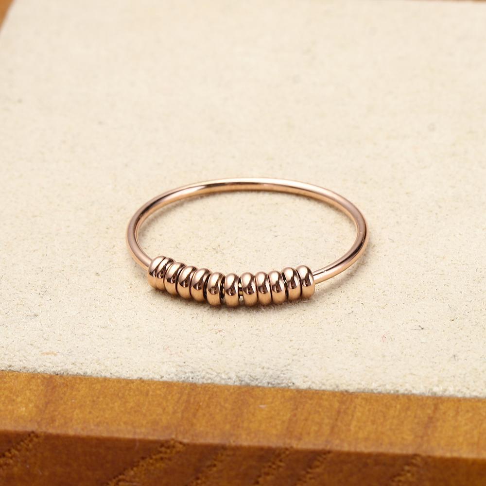 Cincin Band LILY Hadiah Gaya Baru Untuk Wanita Pria Warna Silver/Rose Gold Untuk Perawatan Kecemasan