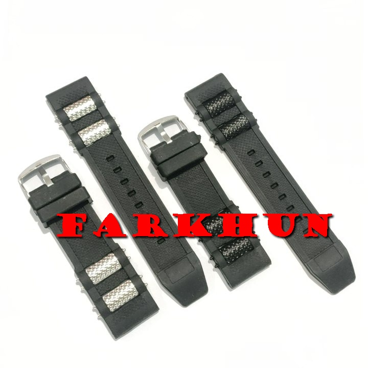 BEST SELLER STRAP RUBBER FASHION 24 MM BLACK BAND TALI JAM TANGAN KARET 24MM HITAM KALEP WATCH UNIVERSAL