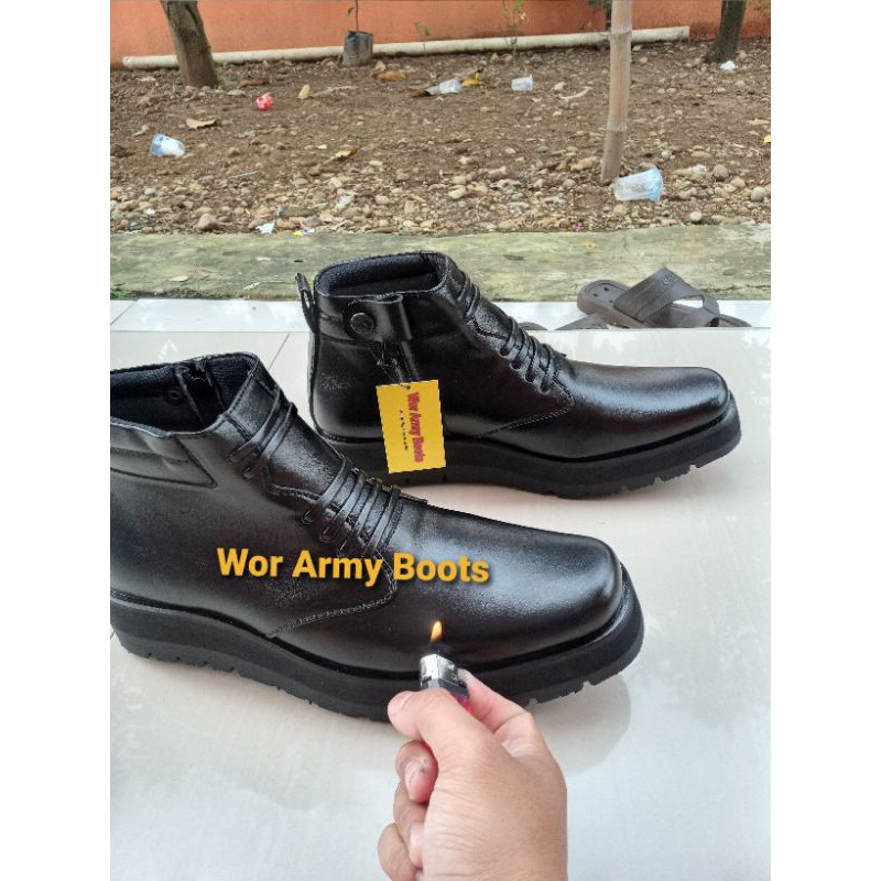 Sepatu Pdh model P2021  Tebal bgt 3-5 cm harga promo Size 38-46 PDH POLRI DISHUB SECURITY  by Wor Army Boots