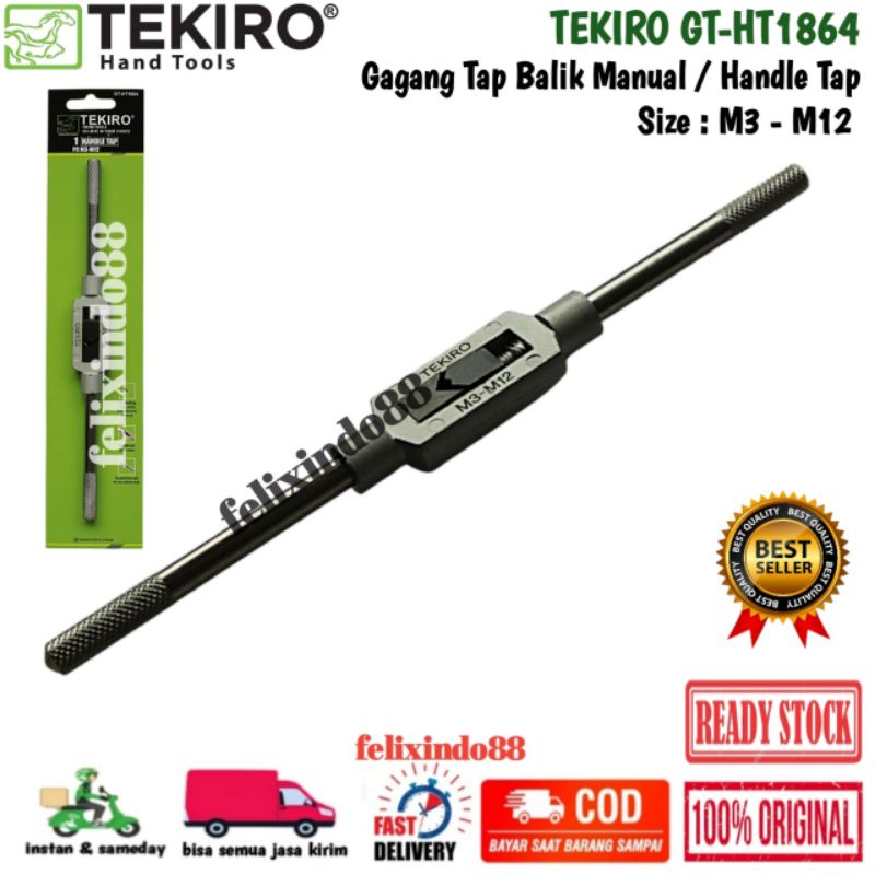 GAGANG HAND TAP TEKIRO M3 - M12 / HANDLE PEGANGAN TAP SENAI M3-M12 M1 - M10 TAB BALIK DRAT