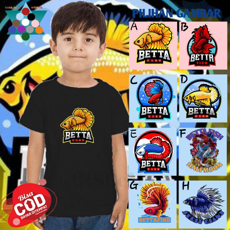 Baju kaos Anak Distro BETTA FISH/GAMBAR IKAN CUPANG AVATAR/Kaos Oblong Lengan Pendek Murah/Fashion a