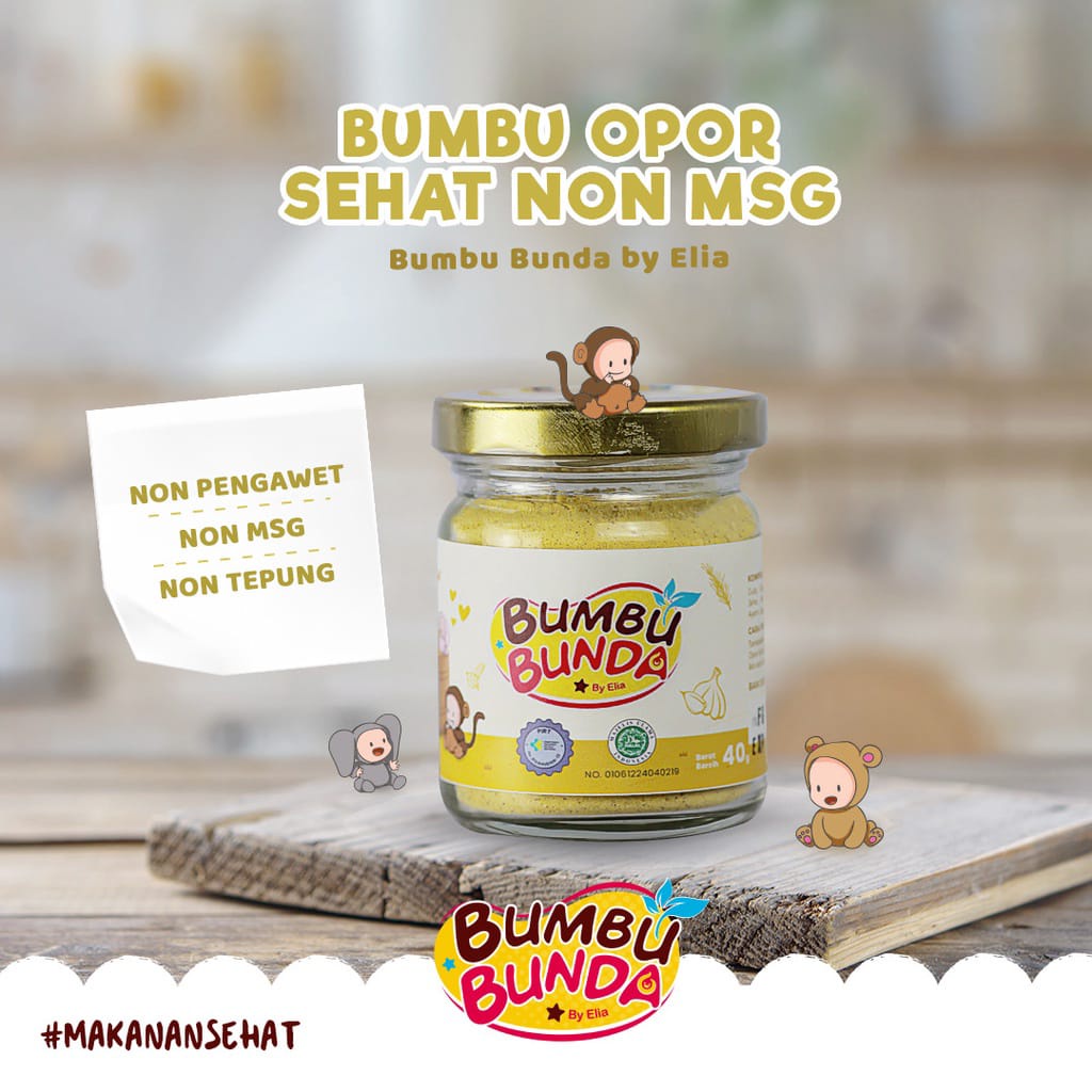 BUMBU BUNDA by Elia Organic Food Powder MPASI Kaldu Bayi Kaldu MPASI Bubuk Slow Cooker | Kaldu Ayam kampung bumbu bunda | Kaldu Sapi Bumbu Bunda | kaldu salmon