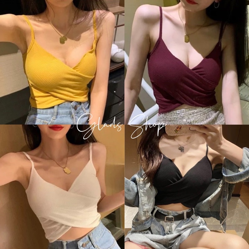 C129 • Croptop Model Silang Import Inner Tanktop Fashion Wanita