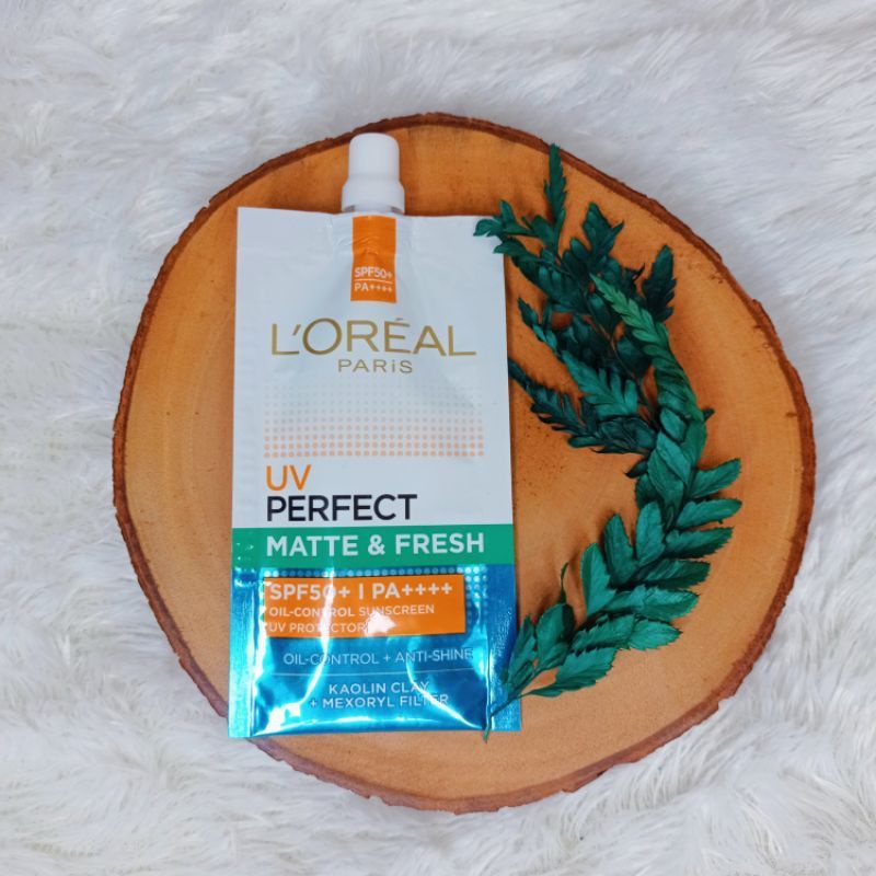 ⭐ GLOW UP ⭐ L'OREAL SUNSCREEN Matte & Fresh UV PERFECT SPF 50++ SACHET - Sunscreen L'oreal - SUNSCRE
