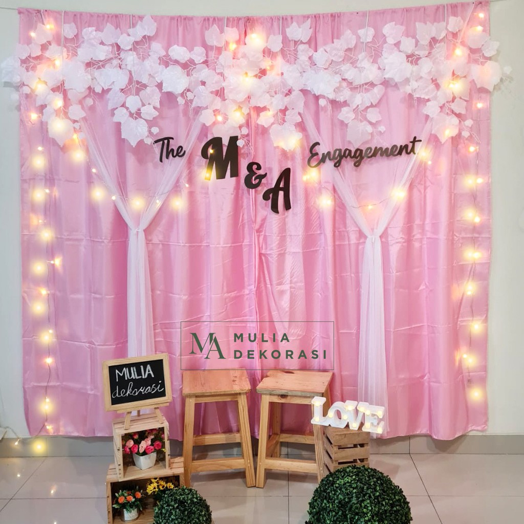 Dekorasi Backdrop Lamaran Nikahan Aqiqah Background Bekdrop Paket Mulia O