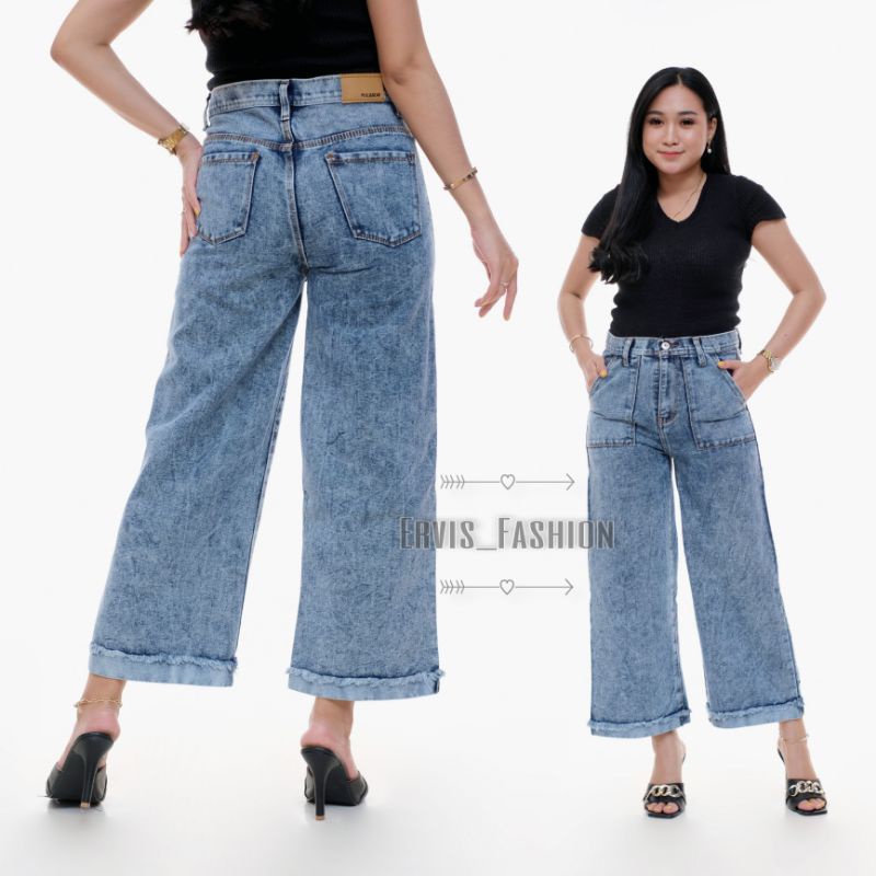 Celana Kulot 28 - 34 Jumbo Celana Jeans Wanita