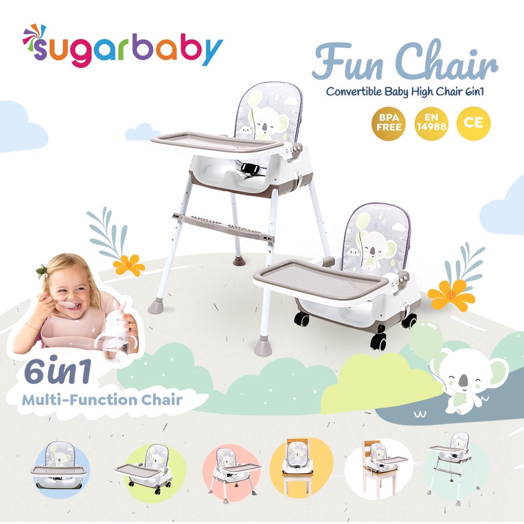 Sugar Baby Fun Chair Convertible Baby High Chair 6 in 1 Kursi Makan Bayi