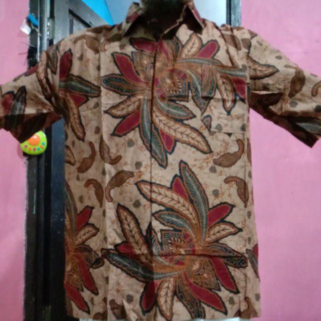 Bswart Batik Hrb026 Kenongo Hem Pendek Padi Pekalongan M L Xl Batik Pria Murah Modern