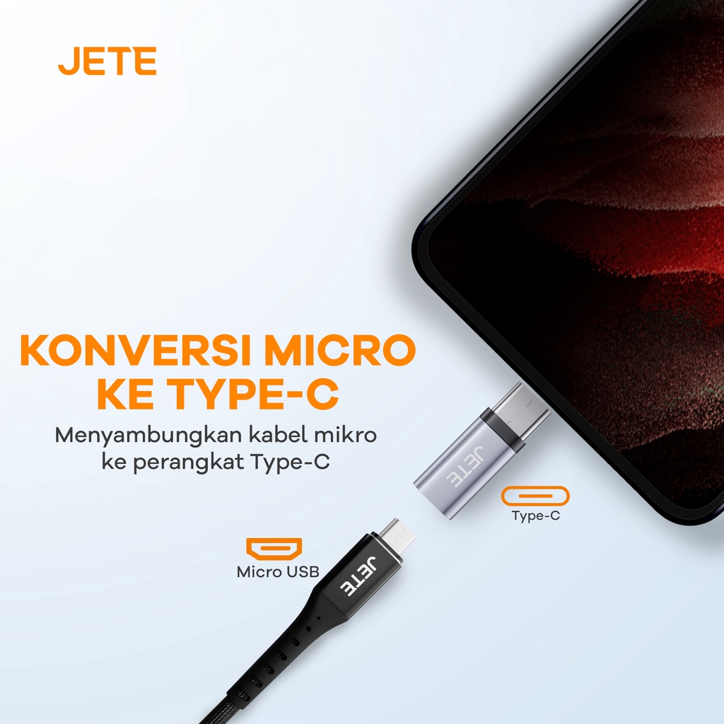 OTG Micro To Type C JETE Portable Small With Alumunium Case - Original Garansi Resmi 2 Tahun