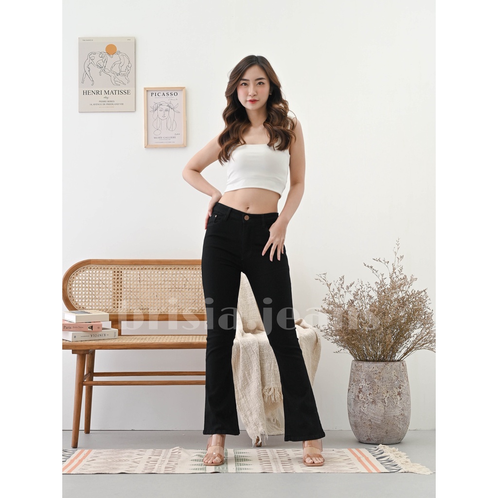 BRISIA JEANS - NA-EUN Highwaist Cutbray Jeans - 4 WARNA Size 28-38