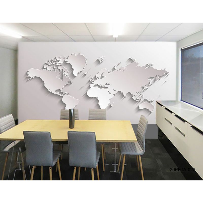 Wallpaper Dinding 3D Custom Peta Dunia (20-022)