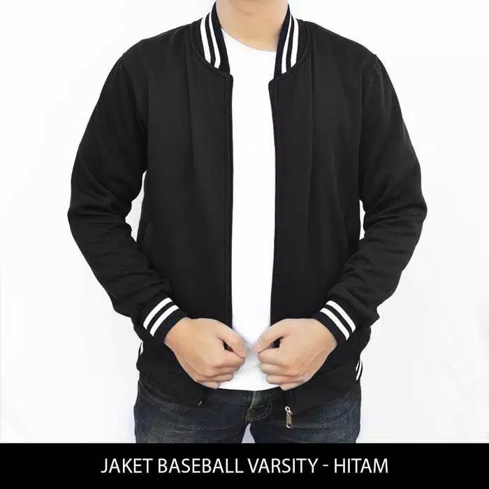 JAKET BASEBALL VARSITY ZIPPER POLOS PREMIUM 5 WARNA