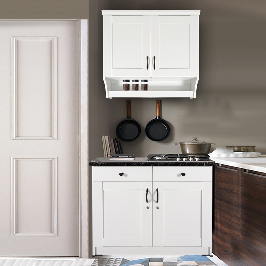 Offo Living - Kitchen Set Lemari Dapur Rak 2 Pintu Body Putih - 014110 VENESIA