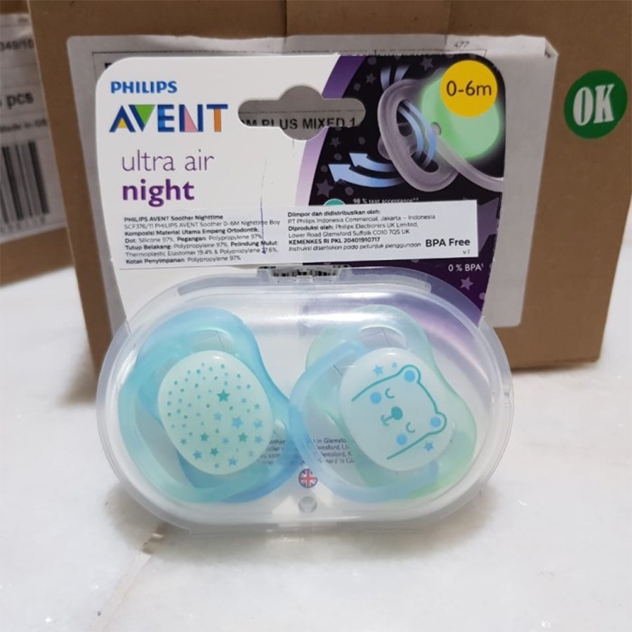 Philips Avent Ultra Air Night Pacifier Dot Empeng Bayi Newborn 0-6m