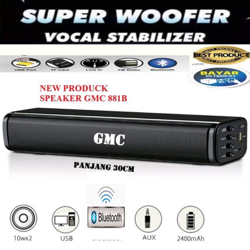 Speaker Bluetooth Portable GMC 881B