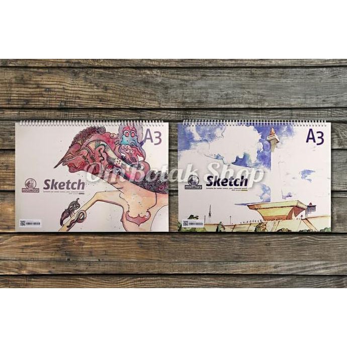 

TERMURAH Double Spiral Sketch A3 40 lembar utk Cat Air Sketsa Book Buku Gambar