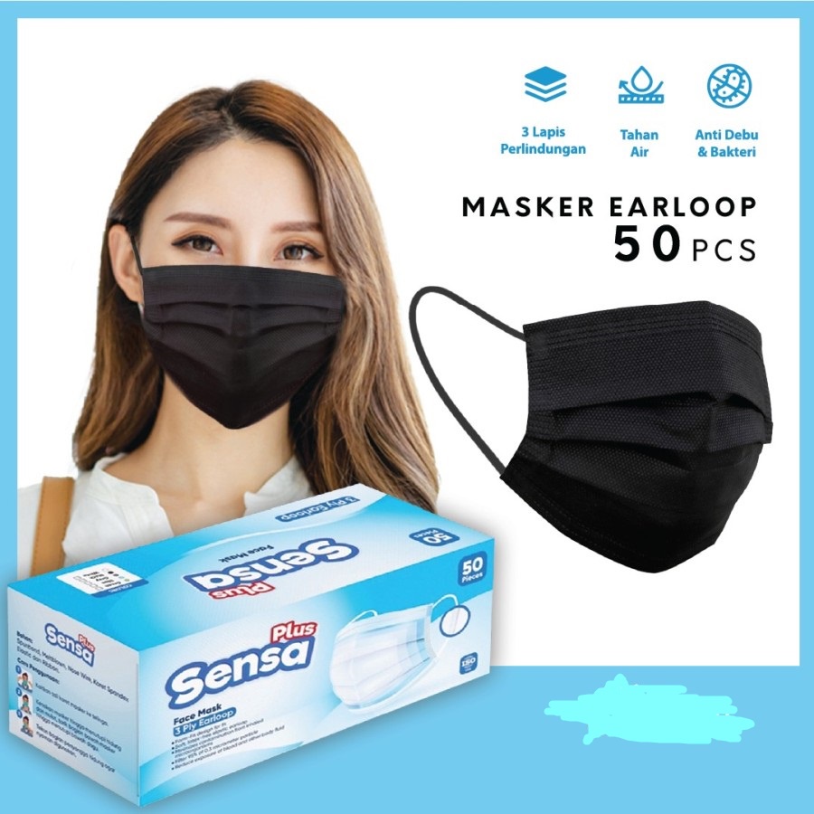 Masker SENSA PLUS Earloop 3ply isi 50 pcs