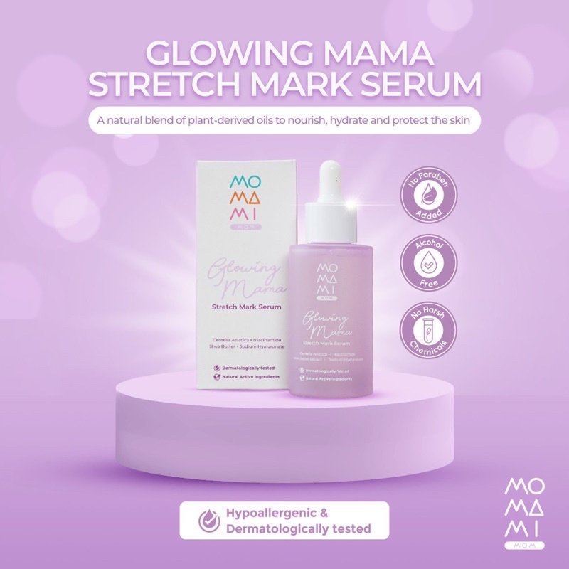 Momami Glowing Mama Stretchmark Serum Pelindung Perut Ibu Hamil Natural