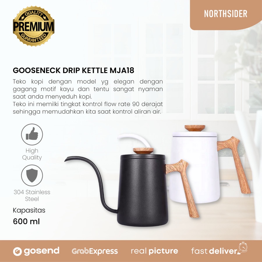 GOOSENECK DRIP KETTLE 600ML | TEKO KOPI STAINLESS STEEL - MJA18