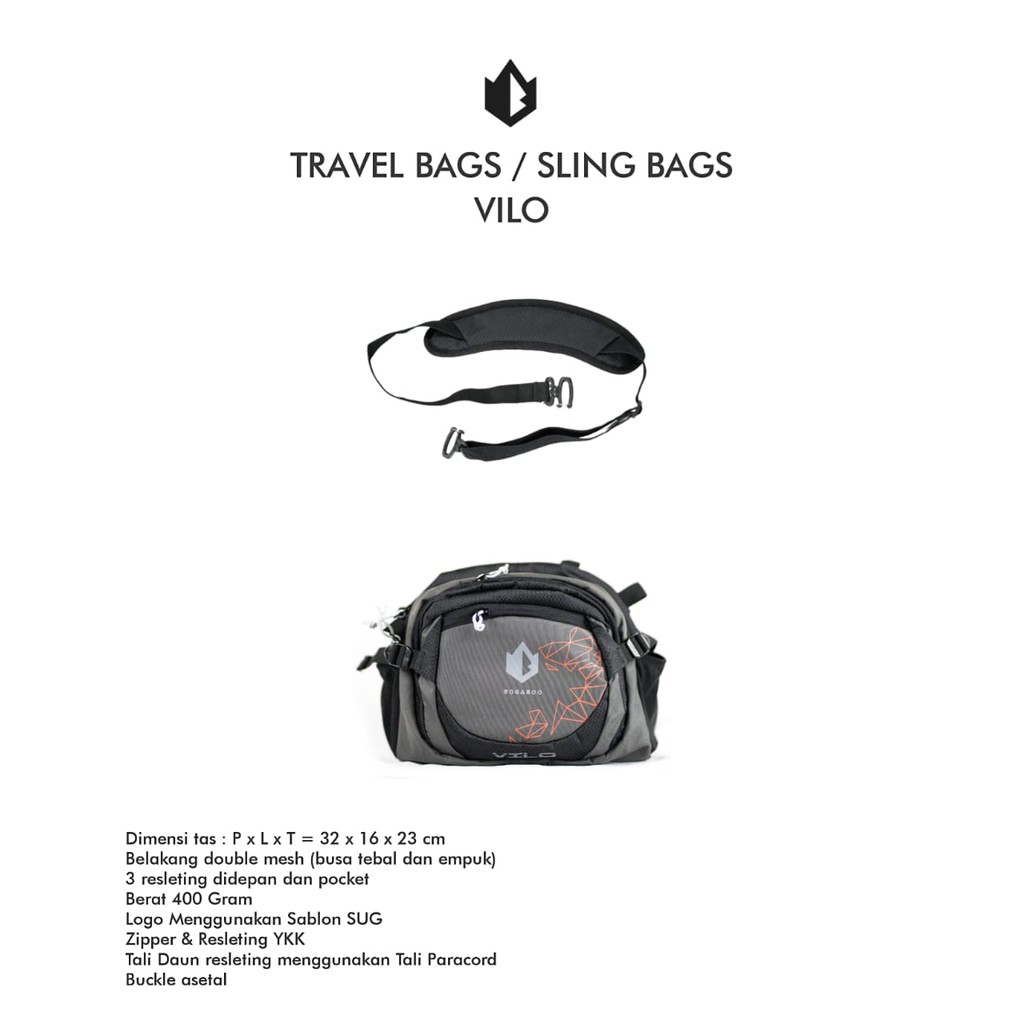 [COD] Tas Slempang Bogaboo Vilo 2 IN 1 - Waist Bag - Tas Waistbag - Bodybag - Sling Bag Pria Wanita