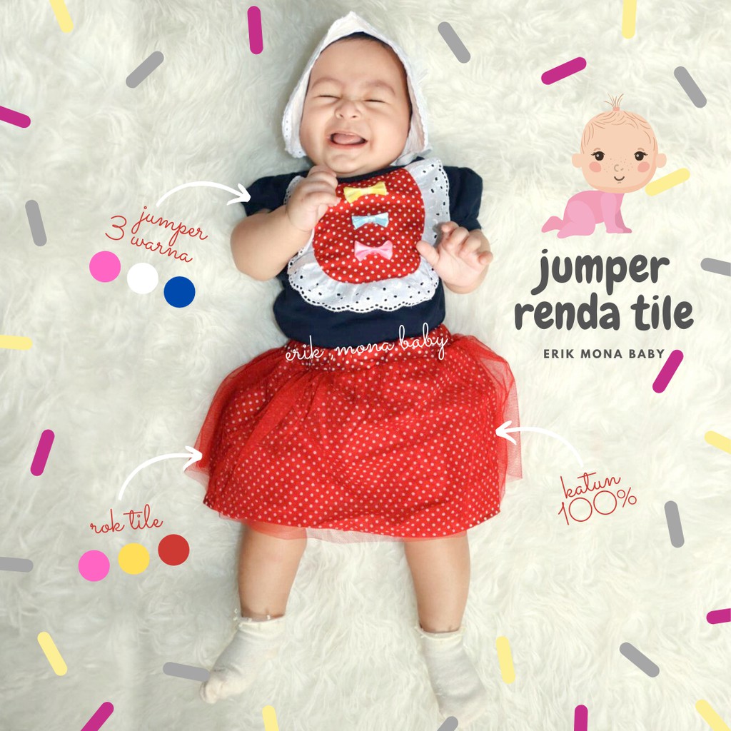 ✔️baju bayi jumper bayi renda tile baby romper girl✔️