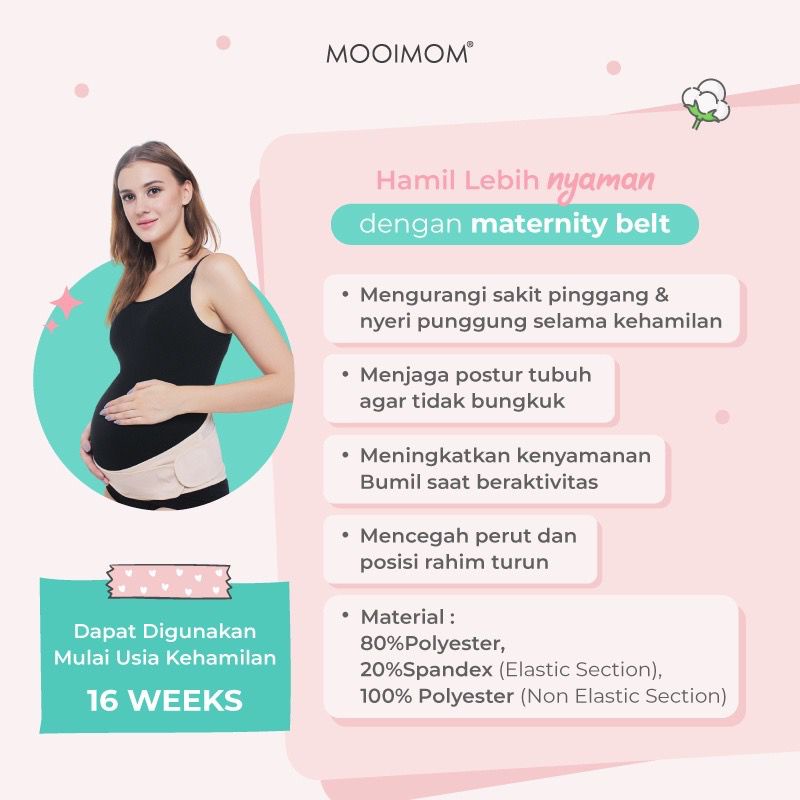 Mooimom - 15888 Penyangga Perut Ibu Hamil - MOOIMOM Maternity Support Belt Korset Hamil