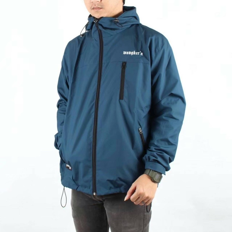 Jaket Outdoor More Wangker’s Jaket Parasut Pria Jaket Distro Jaket Running Navy