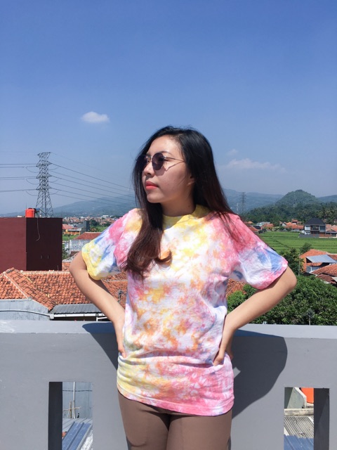 Rainbow shirt / baju tiedye / pakaian wanita pria