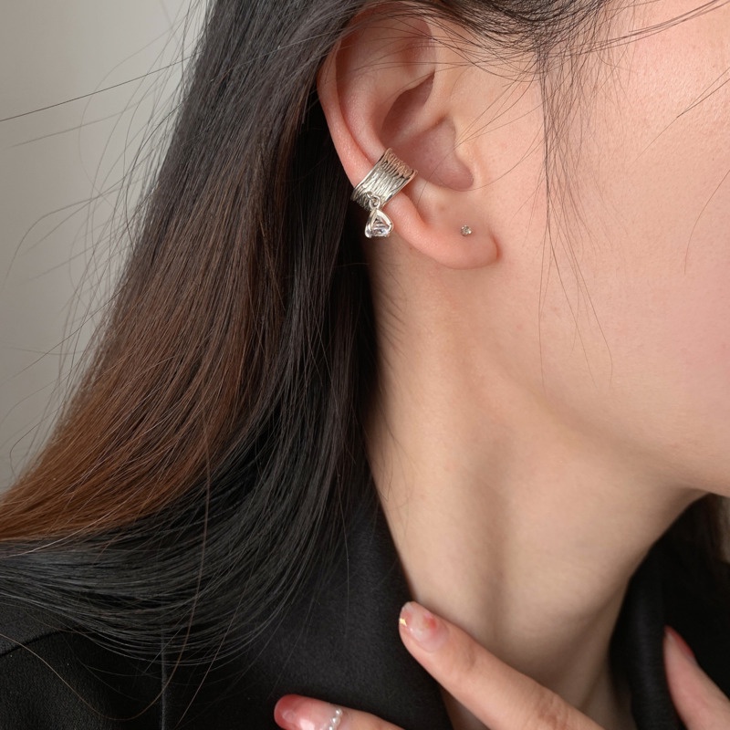 Anting Tusuk Gantung Desain Geometri Hias Zircon Gaya Trendymewah Untuk Wanita