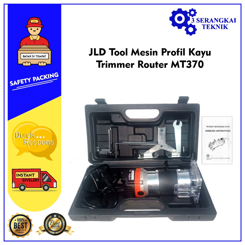 JLD Tool Mesin Profil Kayu Trimmer Router MT370