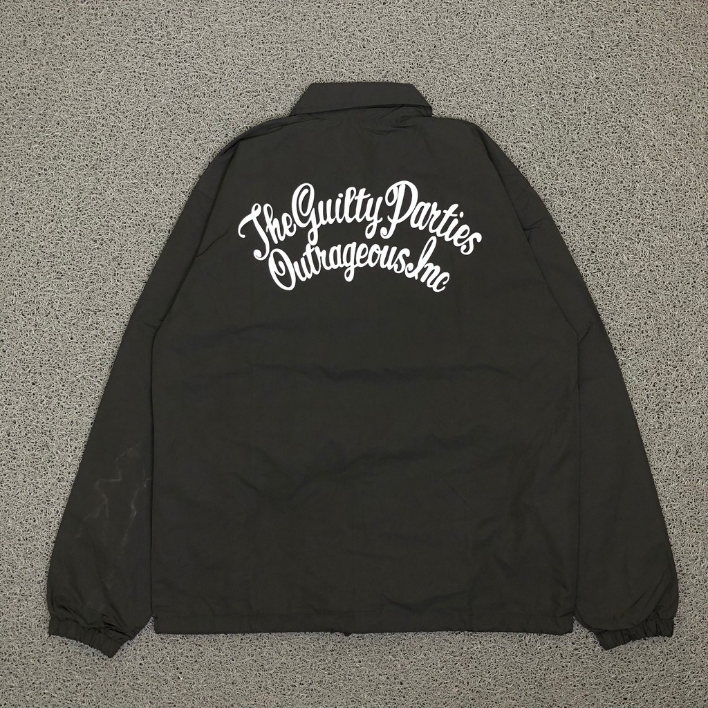 WINDBREAKER COACH JAKET PARASUT GUILTY PARTIES WACKO MARIA OUTRAGEOUS BLACK AUTHENTIC ORIGINAL