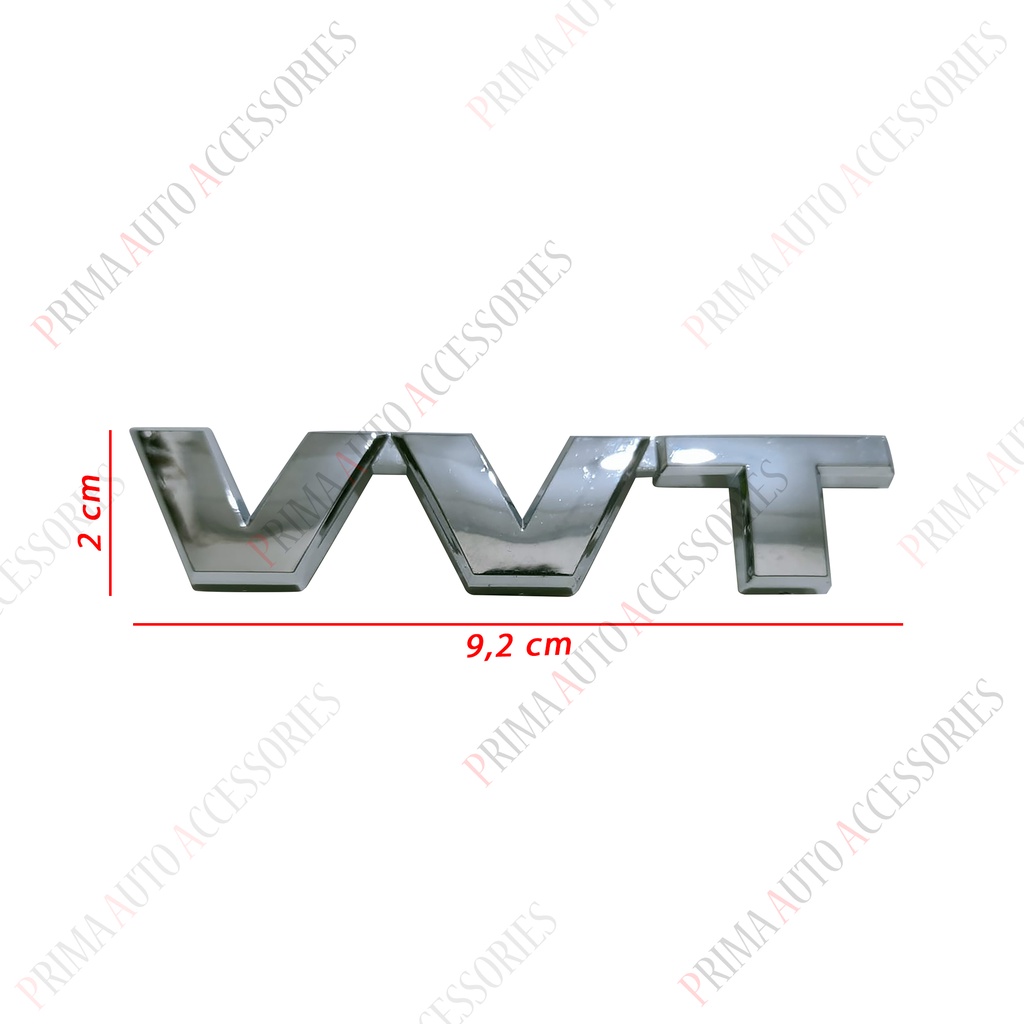 Emblem Mobil Tulisan VVT Chrome 9,2 cm