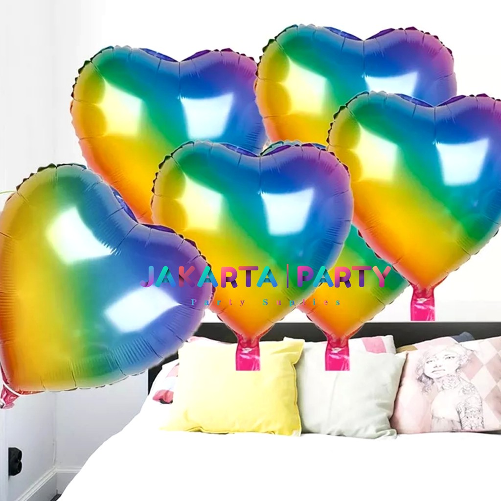 Balon Foil Love Rainbow / Balon Love / Balon Hati / Balon Valentine