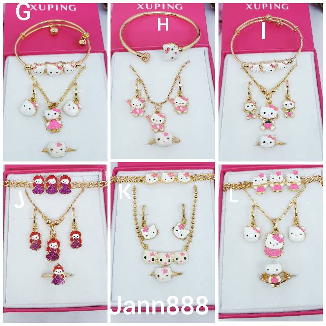 Kalung set anak xuping hello kitty lapis mas