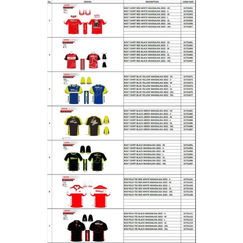 KAOS MANDALIKA SIRKUIT MANDALIKA T-SHIRT BAJU KAOS RCB INDONESIA MANDALIKA 2022 BAHAN JERSEY 100% OR