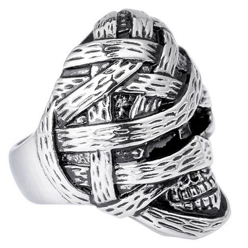 SEUSUK Cool Biker Retro Ring Egyptian Mummy Skeleton Ring Fashion Jewelry Gifts COD