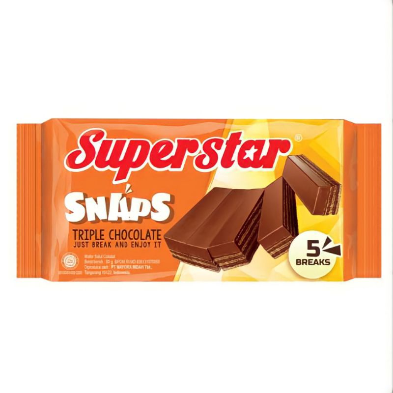 

Superstar SNAPS Triple Chocolate 28gram 1pcs / wafer coklat berlapis coklat