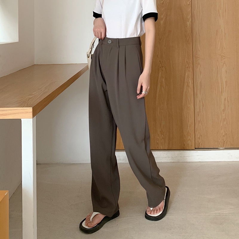 Celana Kulot high waist legging Loose celana panjang wanita Straight Pants korean style untuk sehari hari/Celana Kantor Formal