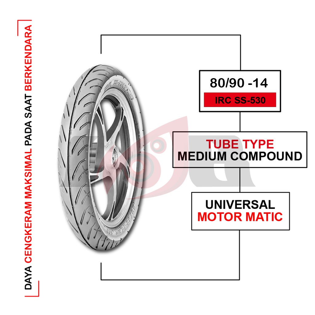 IRC 80/90-14 SS-530 Ban Motor Matic Tubetype