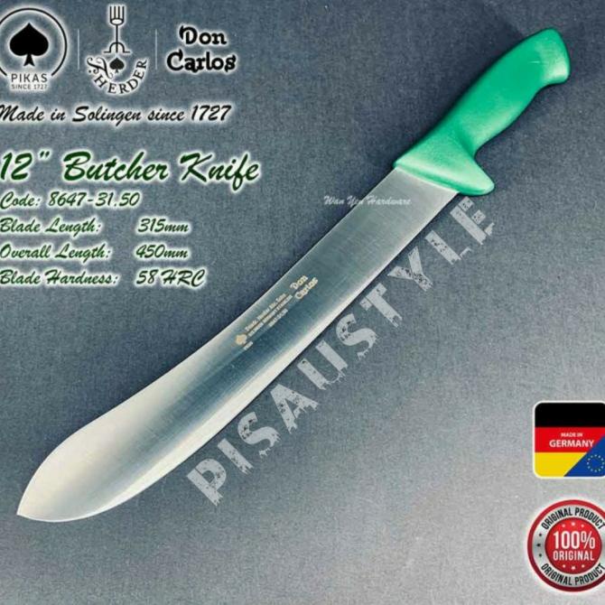 Pisau Cap Garpu F. Herder DON CARLOS Bullnose 12"/31Cm Pisau Sembelih