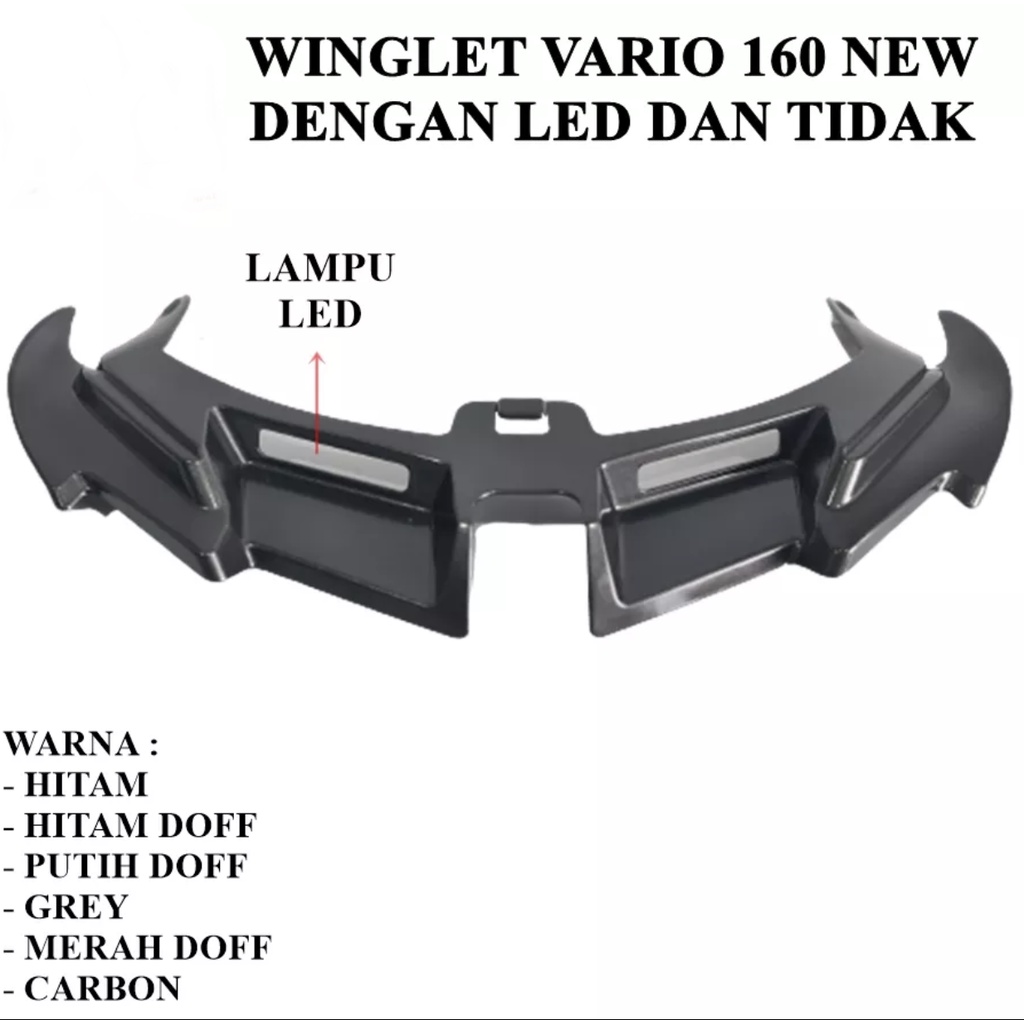 WINGLET HONDA VARIO 160CC ABS PLASTIK TANDUK WINGLET VARIO 160CC PLUS LAMPU LED/NON LAMPU LED